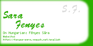 sara fenyes business card