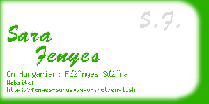 sara fenyes business card